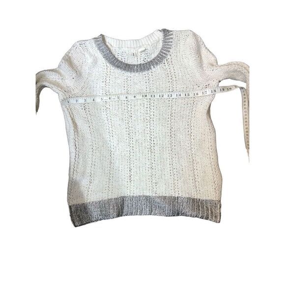 Anthropologie Moth Cream Silver Knit wool blend Sweater - Picture 8 of 12